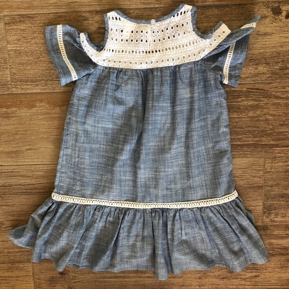 NWT Cat & Jack Denim Open Shoulder Dress - Picture 9 of 9